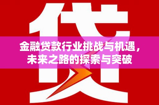 黄南金融贷款行业挑战与机遇，未来之路的探索与突破