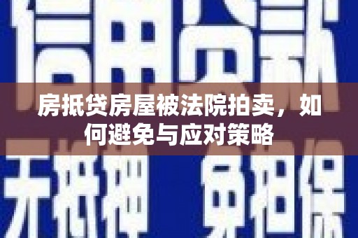 固原房抵贷房屋被法院拍卖，如何避免与应对策略